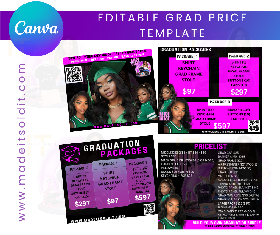 EDITABLE GRAD PRICE TEMPLATE
