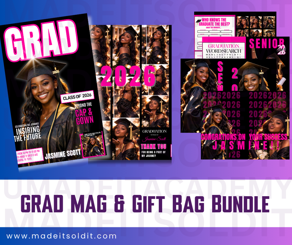 CUSTOM GRAD MAG & GIFT BAG BUNDLE