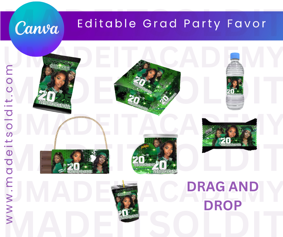 EDITABLE GRAD PARTY FAVOR