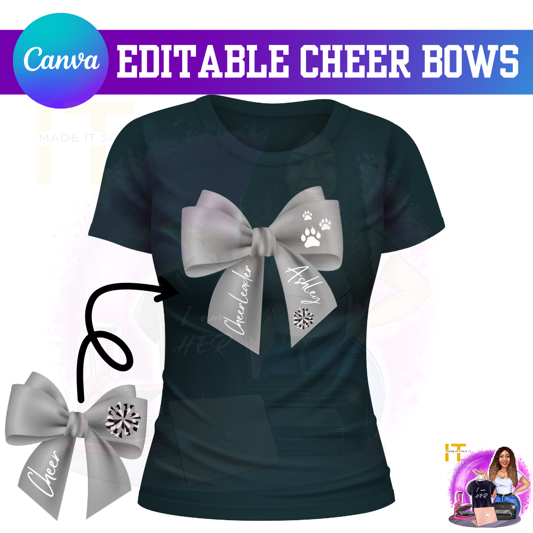 EDITABLE CHEER BOW PNG/SVG