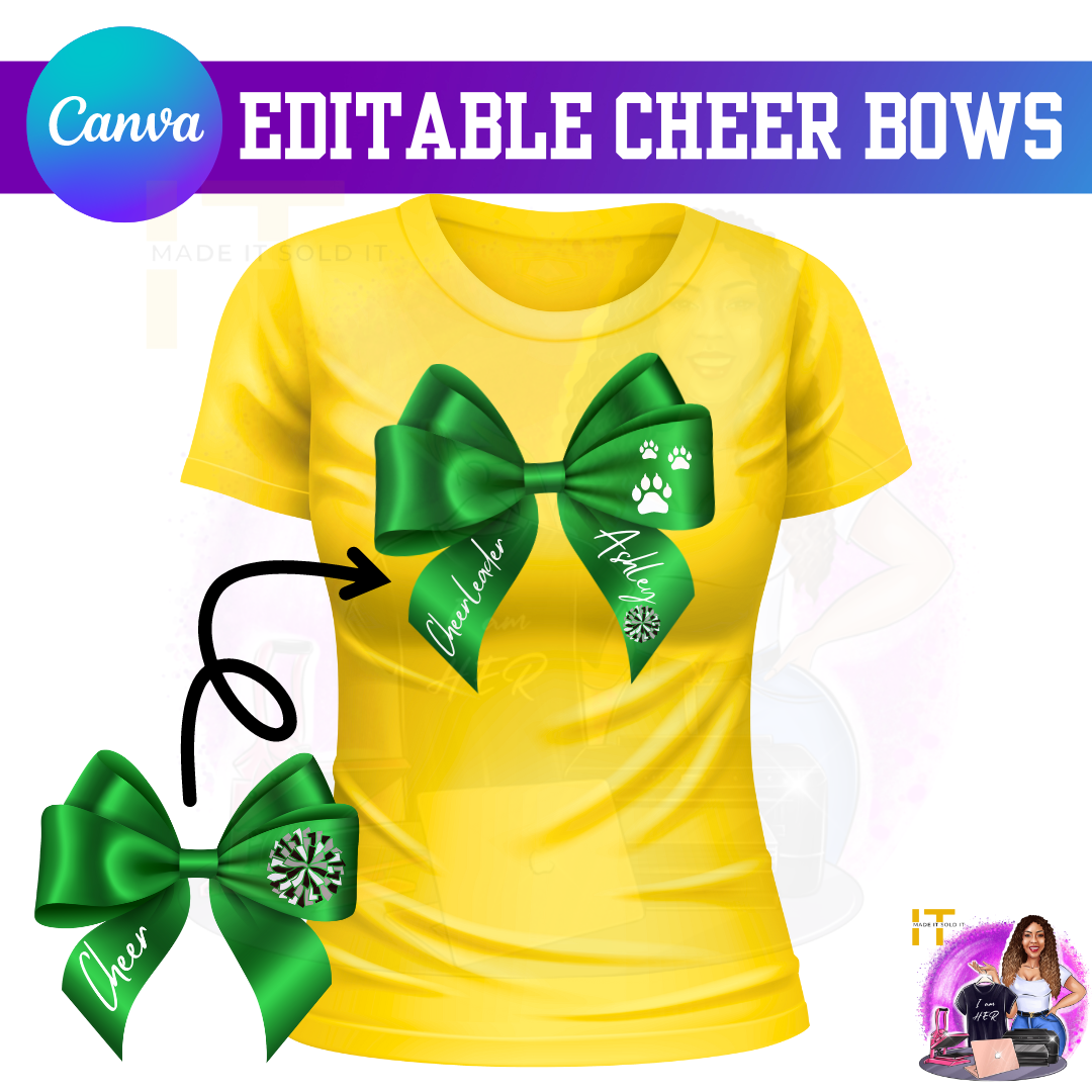 EDITABLE CHEER BOW PNG/SVG