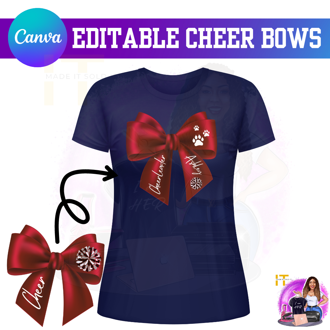 EDITABLE CHEER BOW PNG/SVG