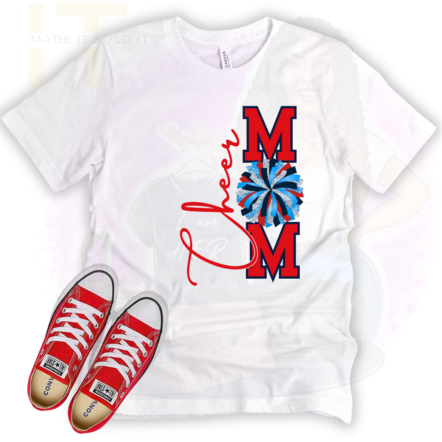 CHEER MOM POM TSHIRT