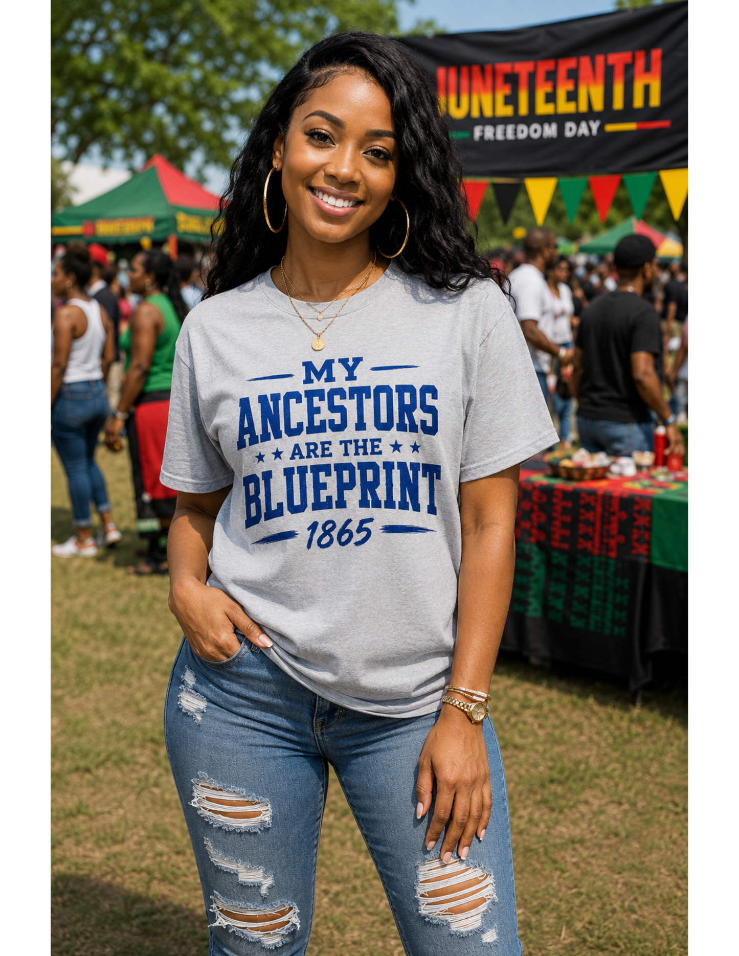 Juneteenth Graphic T-Shirt- My Ancestors Are The Blueprint