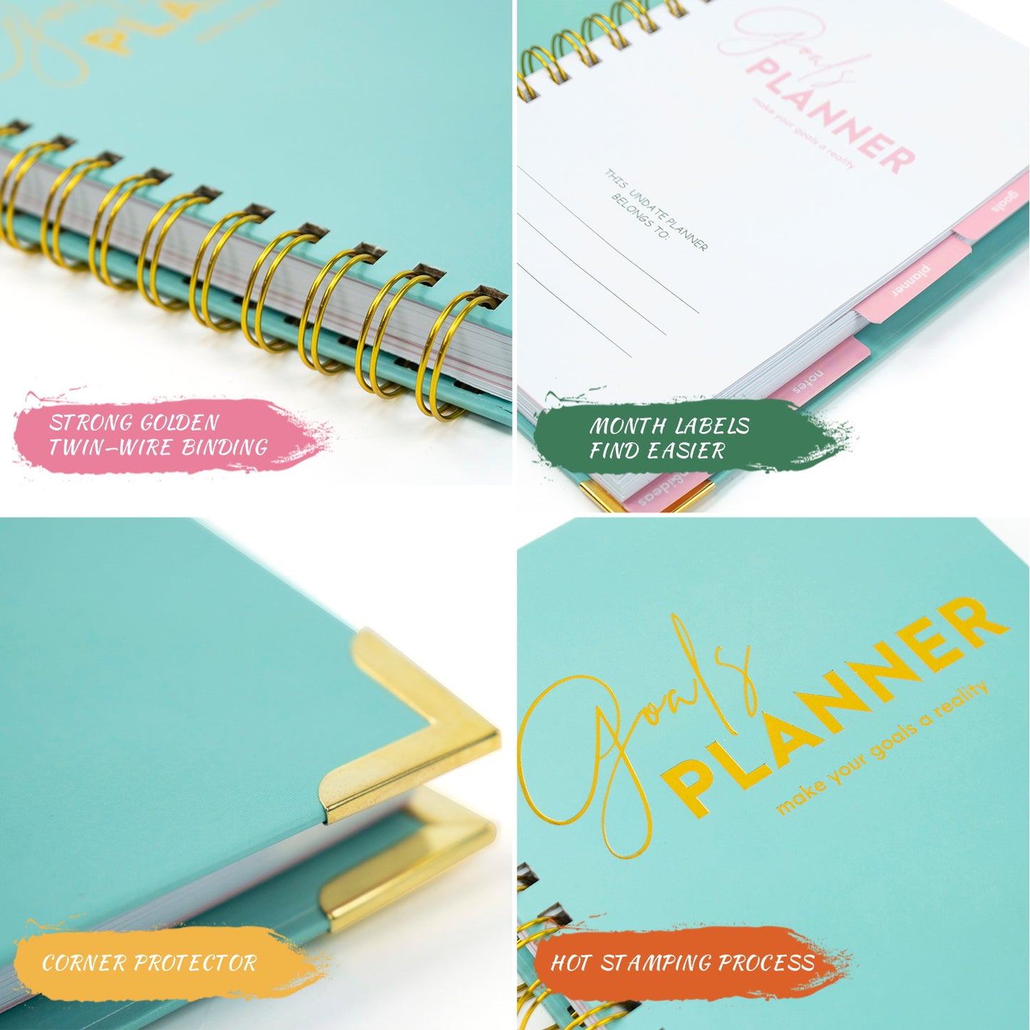 Goals Planner, Monthly Planning, Schedule Notebook Journal
