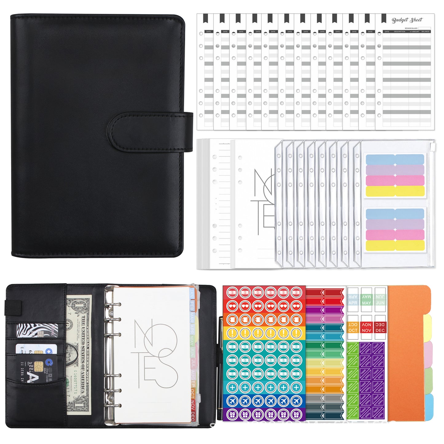 Leather Loose-leaf Accounting Notebook Financial Planner
