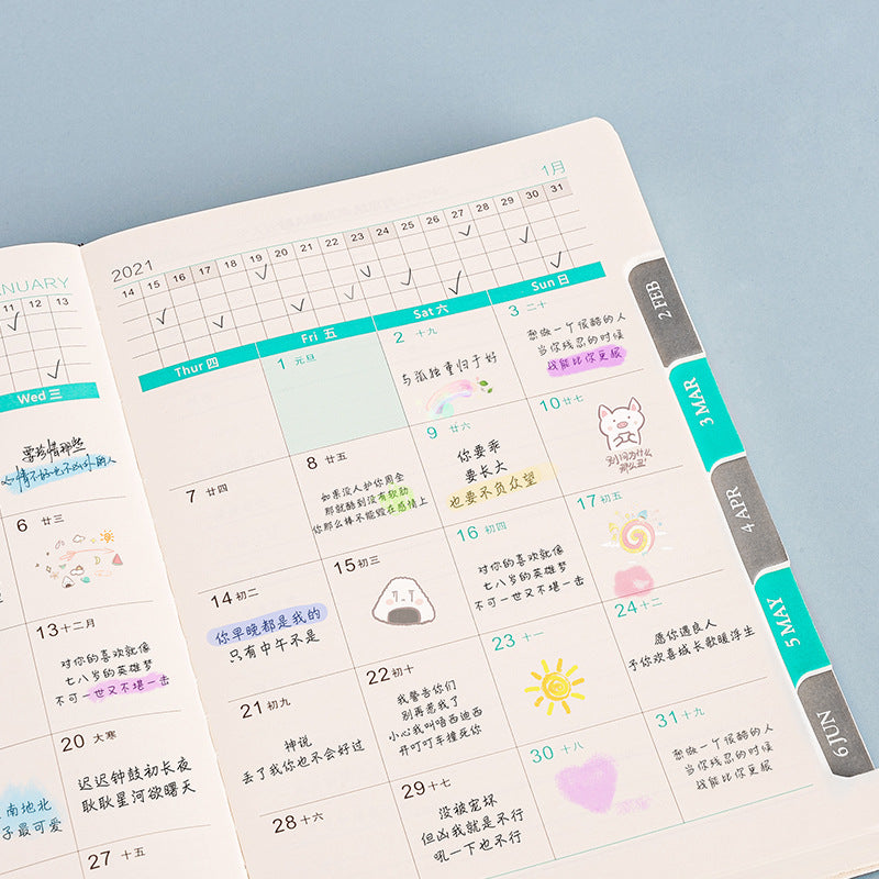 365-Day Daily Planner Self-discipline & Clock-in Student Notebook