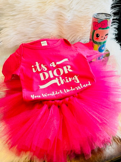 Custom Mini-Me Onesie, Tutu, & Sippy Cup