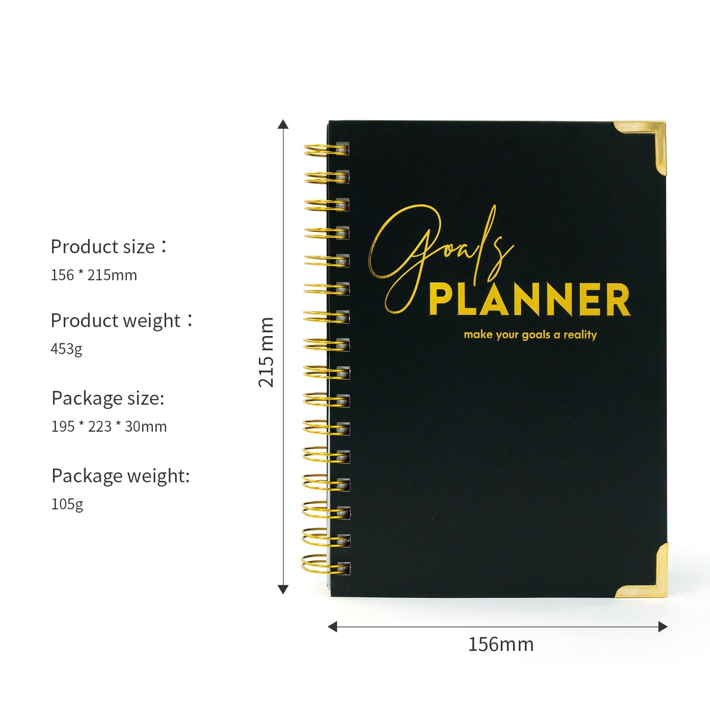 Goals Planner, Monthly Planning, Schedule Notebook Journal