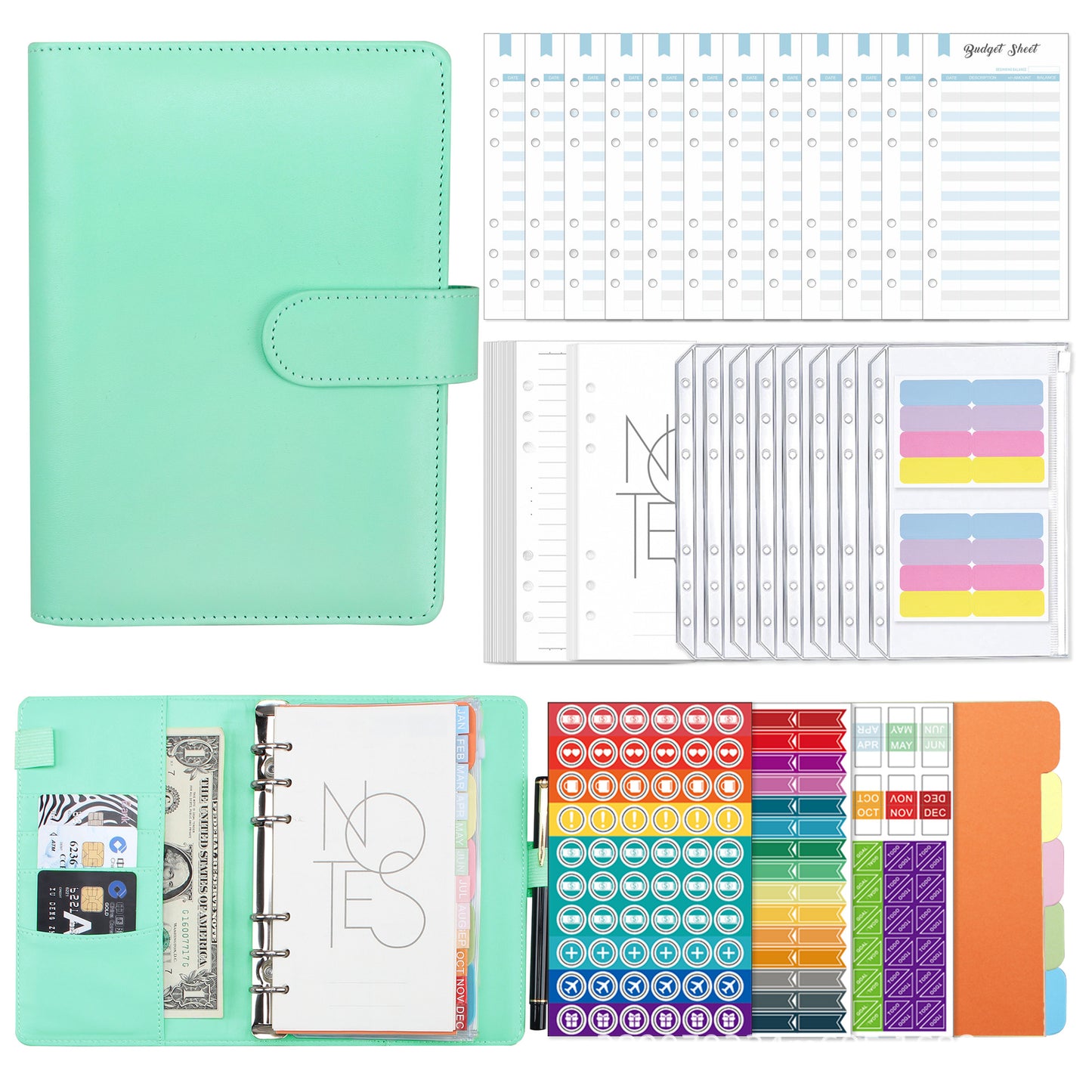 Leather Loose-leaf Accounting Notebook Financial Planner