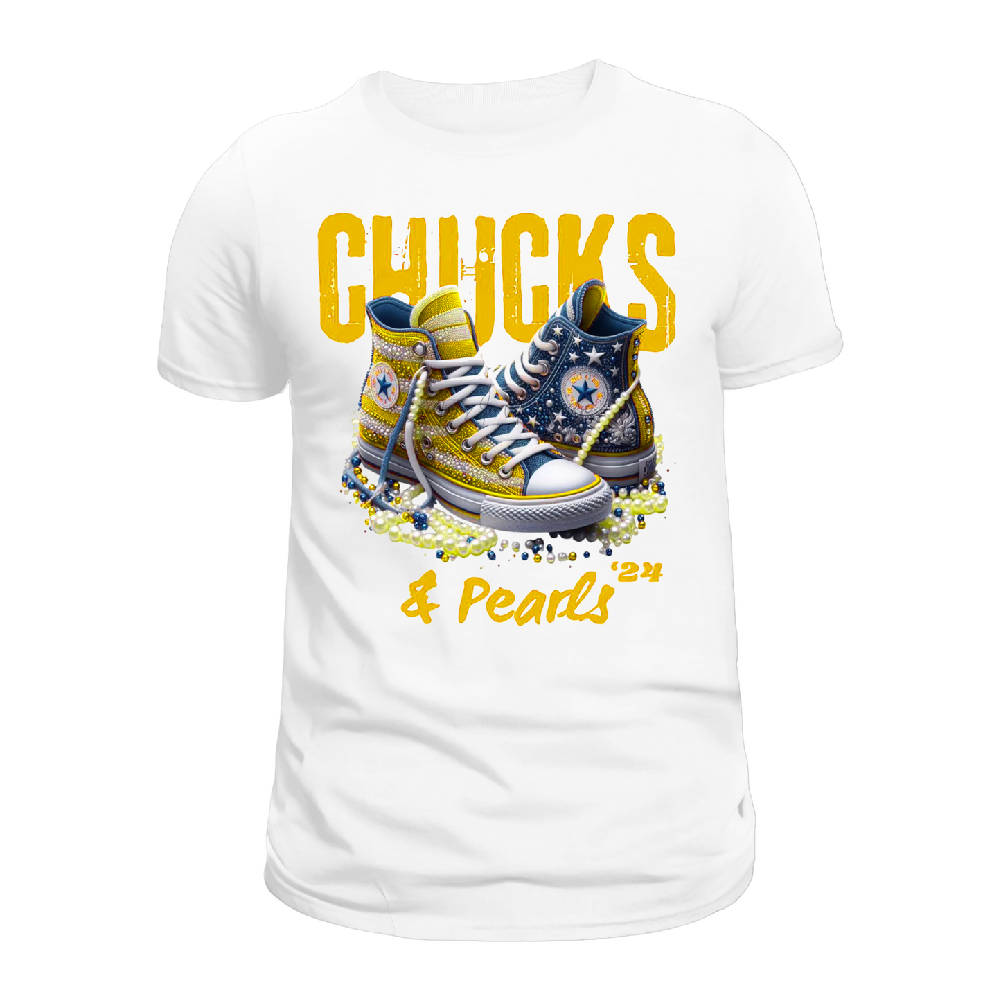 CHUCKS AND PEARLS TSHIRT