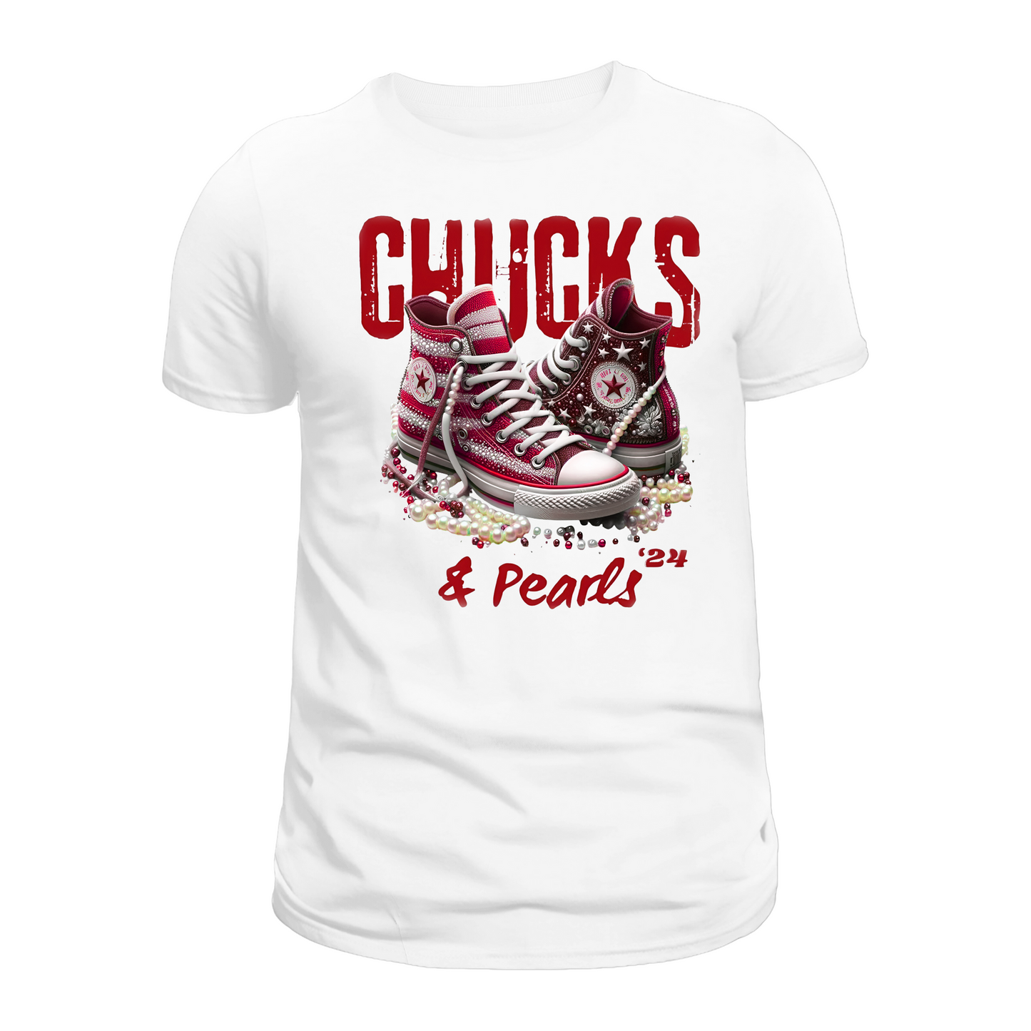 CHUCKS AND PEARLS TSHIRT