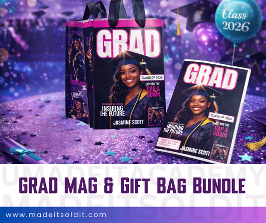 CUSTOM GRAD MAG & GIFT BAG BUNDLE