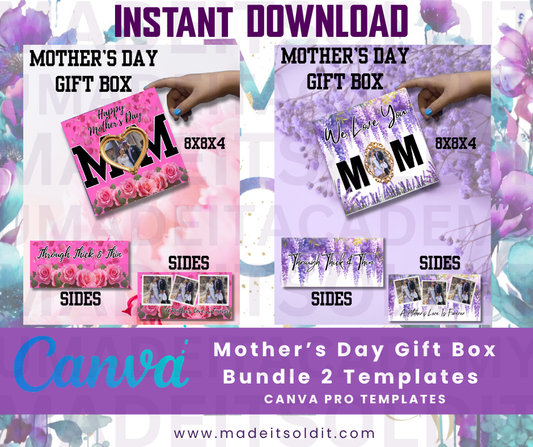 MOTHER'S DAY GIFT BOX TEMPLATE BUNDLE