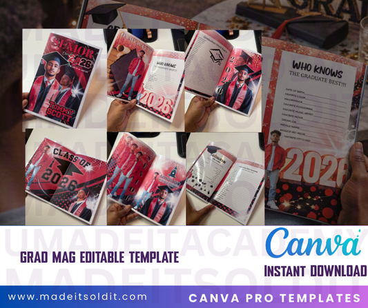 RED GRAD MAG EDITABLE TEMPLATE