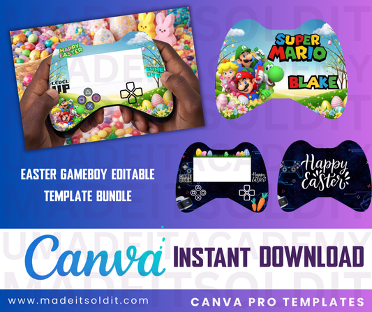 EASTER GAMEBOY EDITABLE TEMPLATE BUNDLE
