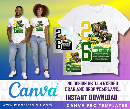 2026 GRAD TSHIRT EDITABLE TEMPLATE