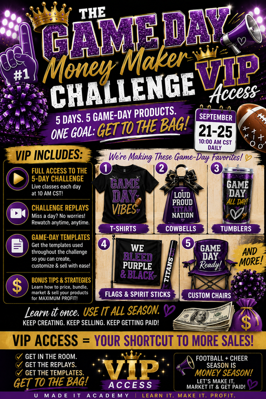 THE GAME DAY MONEY MAKER CHALLENGE VIP VIP!!!