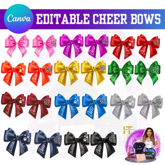 EDITABLE CHEER BOW PNG/SVG