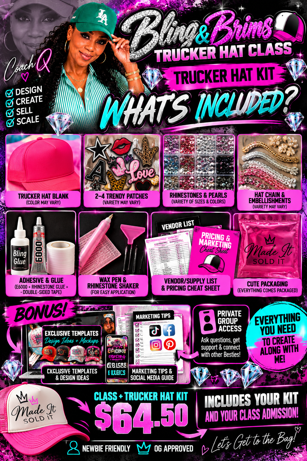 BLING & BRIMS: TRUCKER HAT MASTERCLASS + DIY KIT
