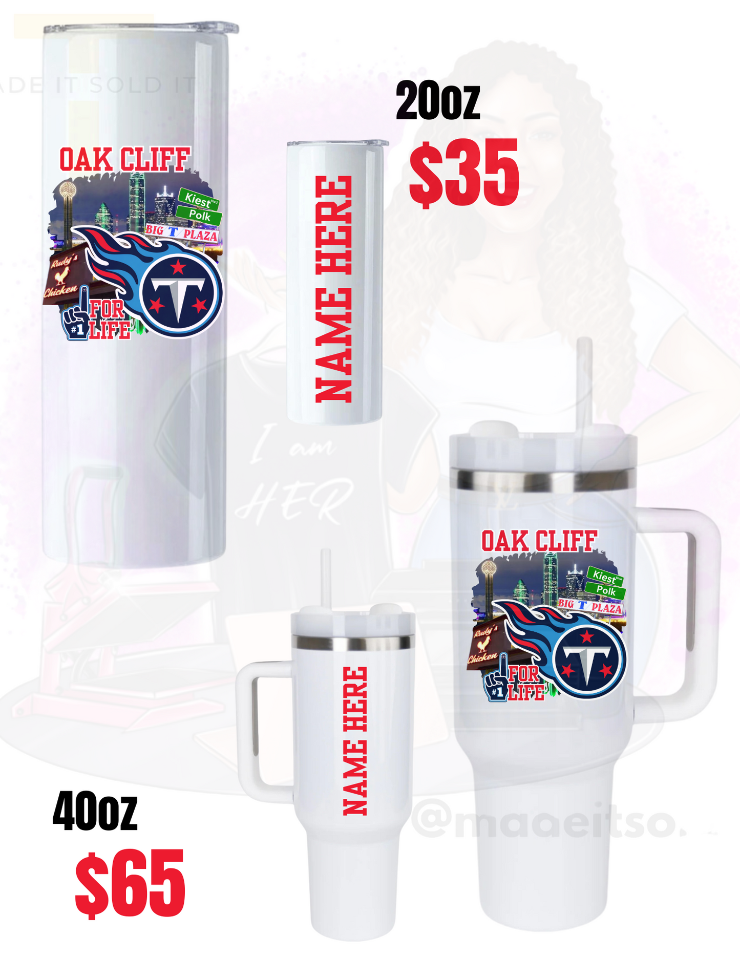 PERSONALIZED TITANS TEAM TUMBLER