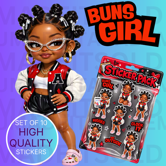 BUNS GIRL – Digital Sticker Pack