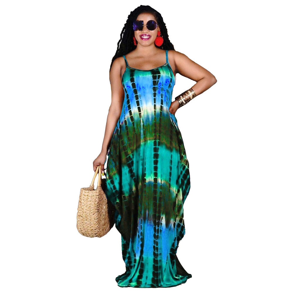 Summer Tie-Dye Dress With Pockets
