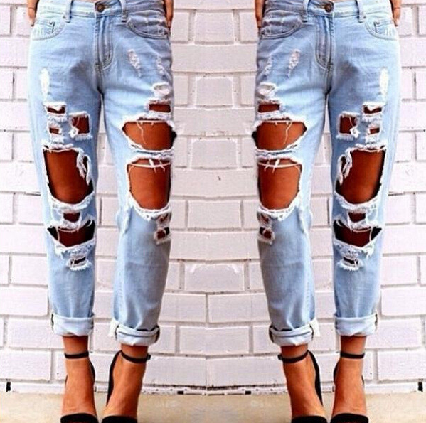 Distressed jeans online big holes