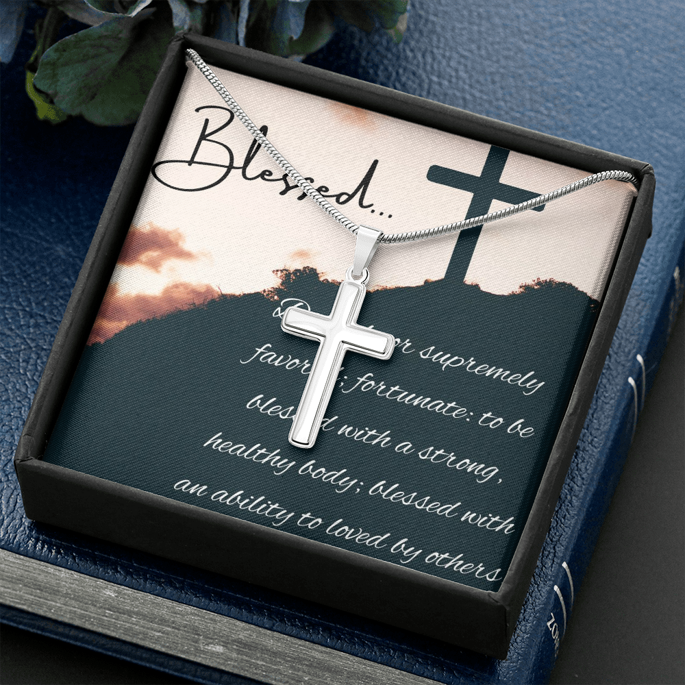 Blessed Personalized Cross Necklace