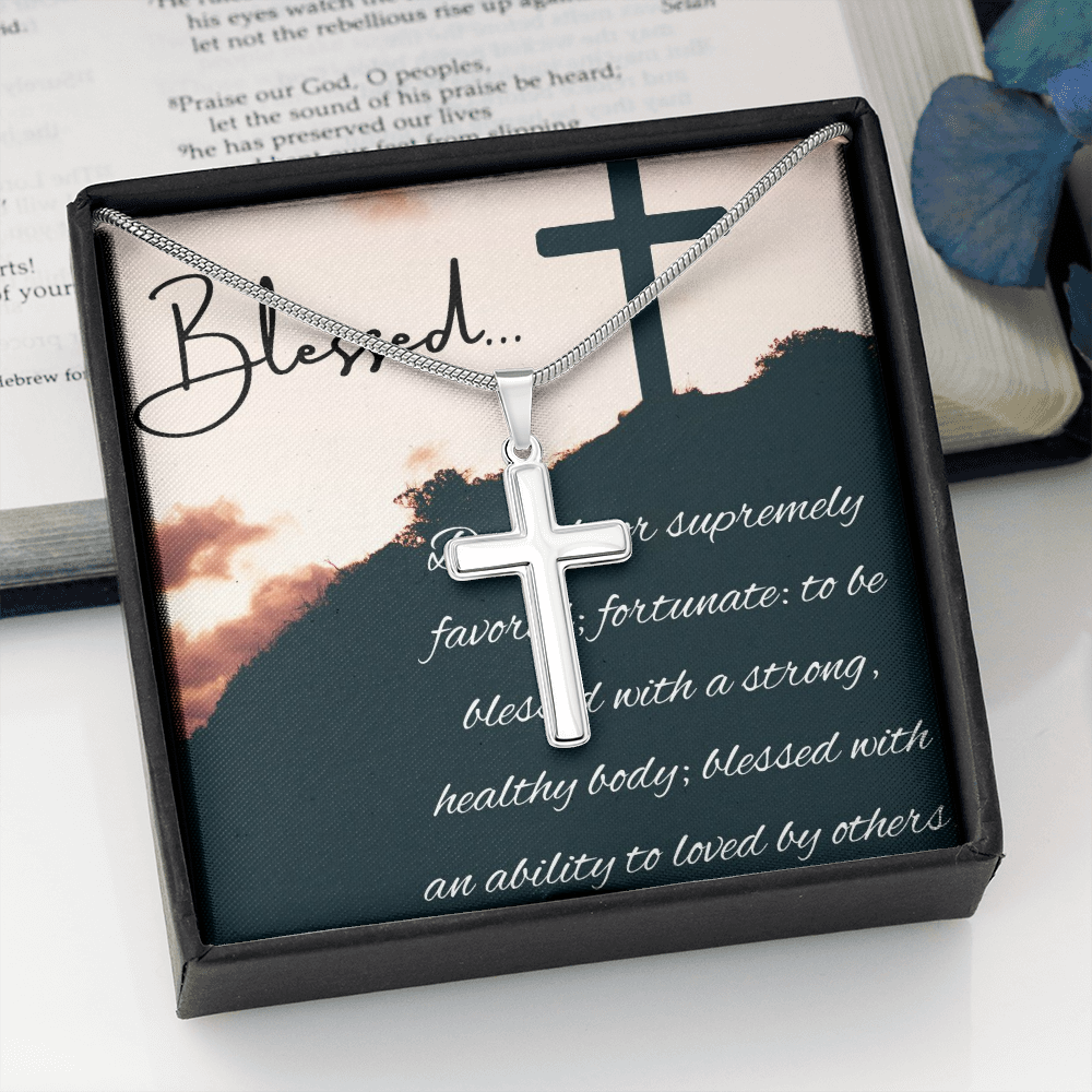 Blessed Personalized Cross Necklace
