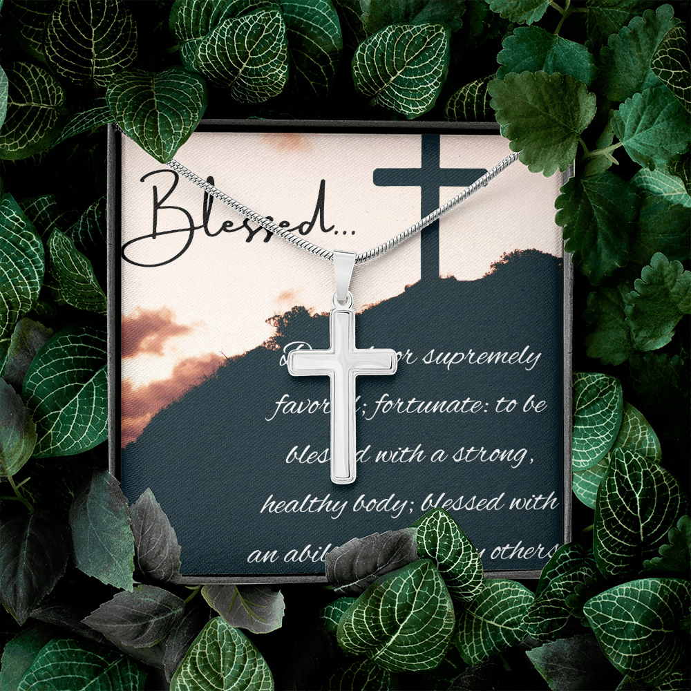 Blessed Personalized Cross Necklace