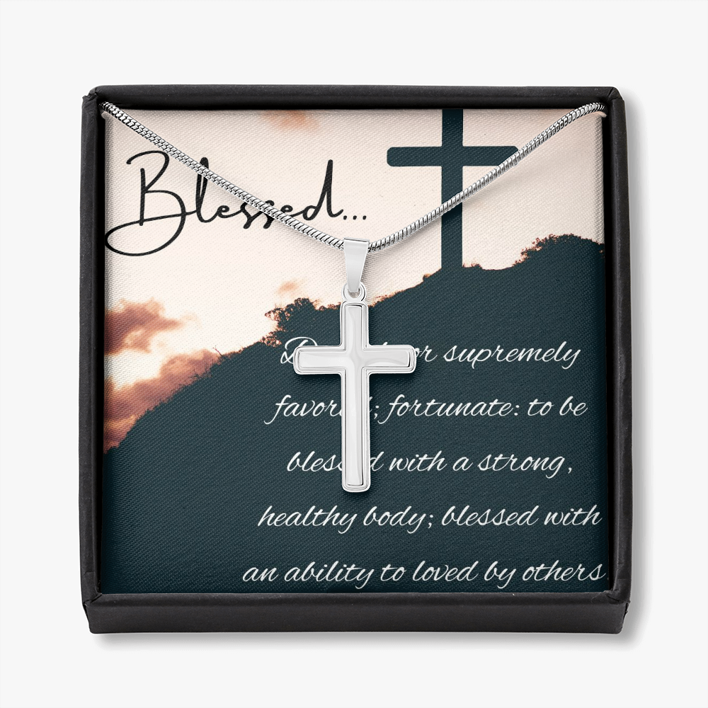 Blessed Personalized Cross Necklace