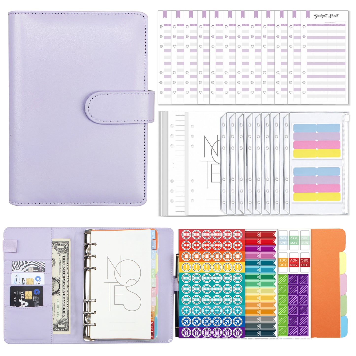 Leather Loose-leaf Accounting Notebook Financial Planner